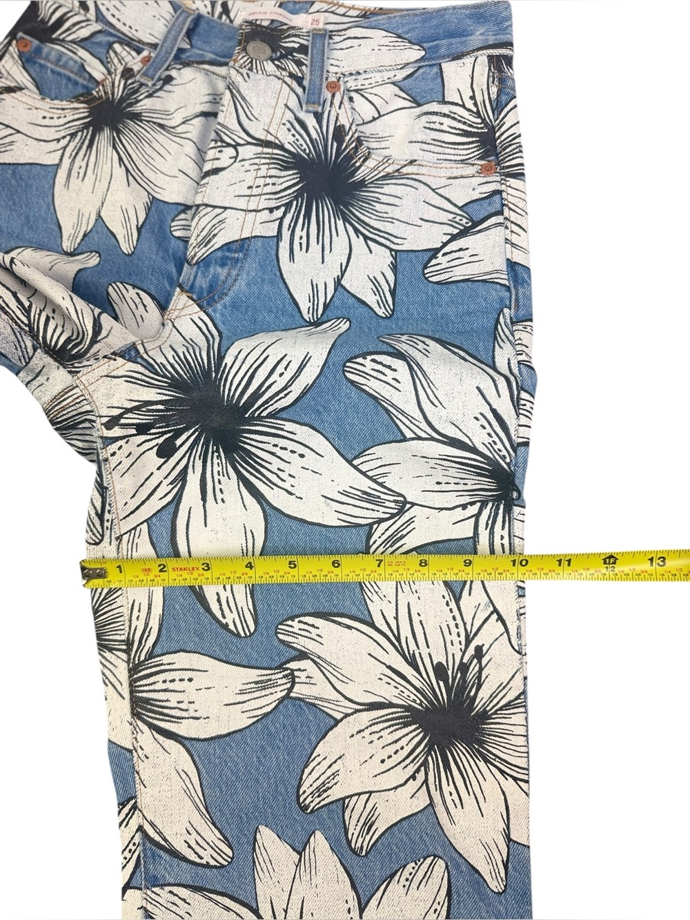 Levi's x Farm Rio Tropical Flower Burst Ribcage Straight Jeans 25 - Picture 11 of 15